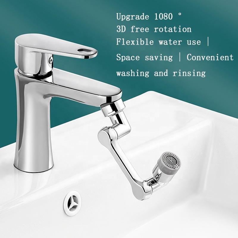 Swivel Robotic Arm Swivel Extension Faucet Aerator 1080 Rotating Faucet Extender Aerator Kitchen Faucet