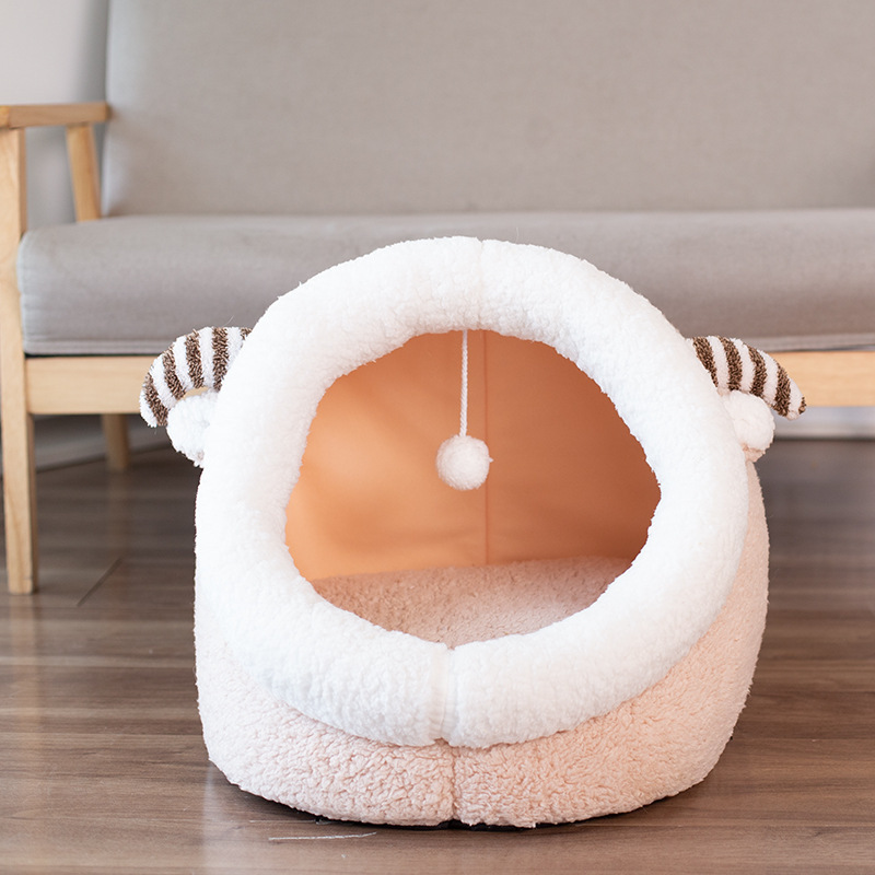 Wholesale Warm Cat Bed House with Ball Toys Pet Bed for Cats and Dogs Pet Supplies