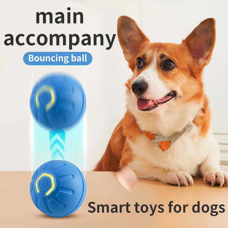 Wholesale Pet Smart Gravity Jumping Ball Interactive Dog Toy Blue Orange Color Automatic Rolling Ball Electric Cat Toys