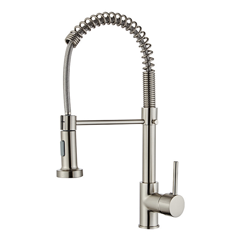 Spring single handle single hole rotating European basin faucet hot and cold brass faucet