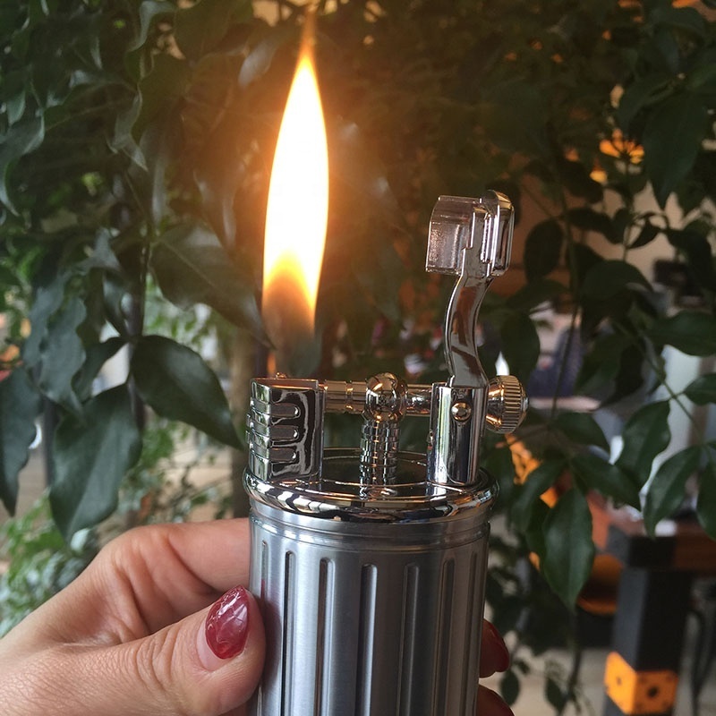 YB-031 D5*H9cm 255g YIBAO Cylindrical soft flame flint gas refillable rose gold zinc alloy metal luxury table top big lighter