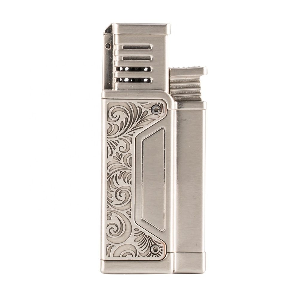 JIFENG 8*3.4*1.7cm 94g JF-109 OEM jet flame metal butane electric Gas refillable cigar Lighter with cigar punch cutter tool