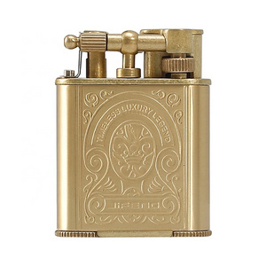 JF-086 JIFENG manufacturer souvenir gift vintage style copper brass gold flint gas Cigar punch Lighter