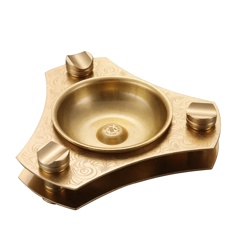 JF-3036 JIFENG Custom Logo embossing copper metal movable bowl Cigar Ashtray Desktop Cigar Ash tray for indoor and outdoor