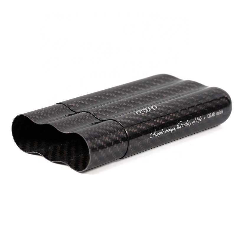 JIFENG JF-029C 15.5*4.9*2.6cm 30g 2 cigars 3 cigars carbon fiber travel cigar case holder