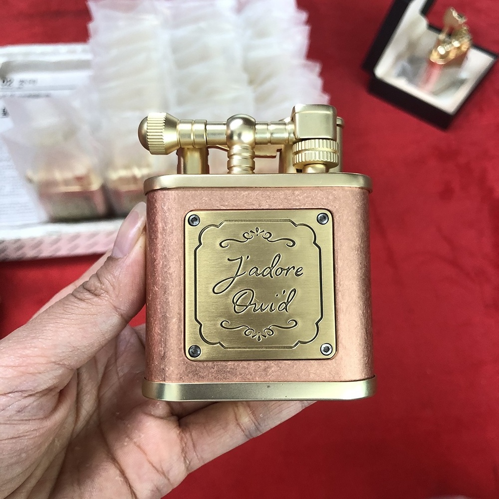 JIFENG YB-028 office gift cigar bar luxury copper desktop Metal Cigar Lighter Flint Butane Lighter Gas Cigar Lighter