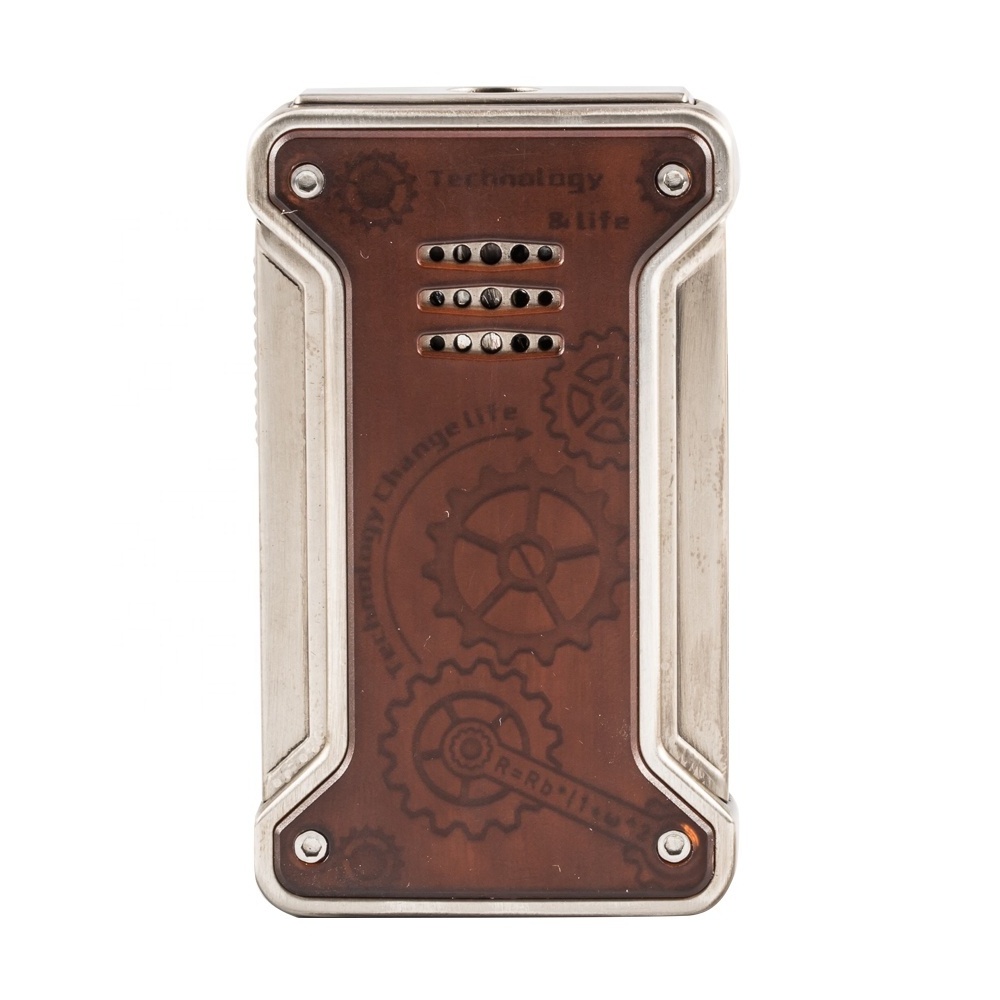 JIFENG JF-092 brown plastic outside brass metal OEM logo electronic windproof gas refillable jet flame cigar lighter