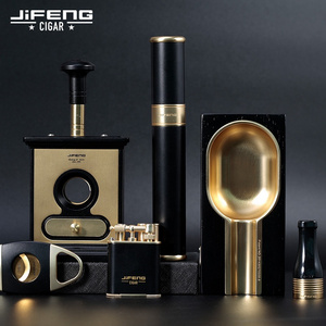 new arrival TZ220 JIFENG black and red cigar lighter set cutter ashtray holder accessories gift cigar sets