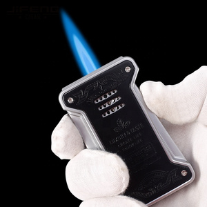 JIFENG JF-092 7*4*1.8cm--136g New Design Electroplating purple blue Cigar torch Lighter