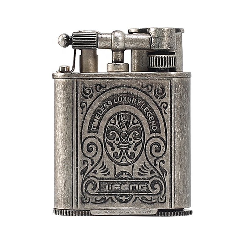 JF-086 JIFENG manufacturer souvenir gift vintage style copper brass gold flint gas Cigar punch Lighter