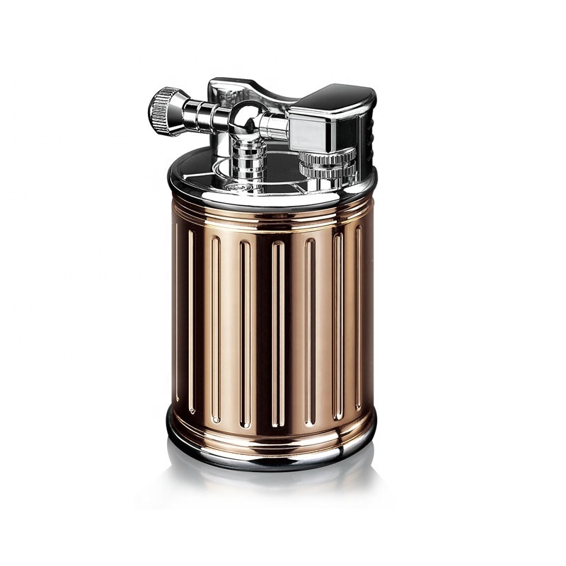 YB-031YIBAO D5*H9cm 250g metal zinc alloy table top flint gas refillable soft flame luxury big Cylindrical lighter