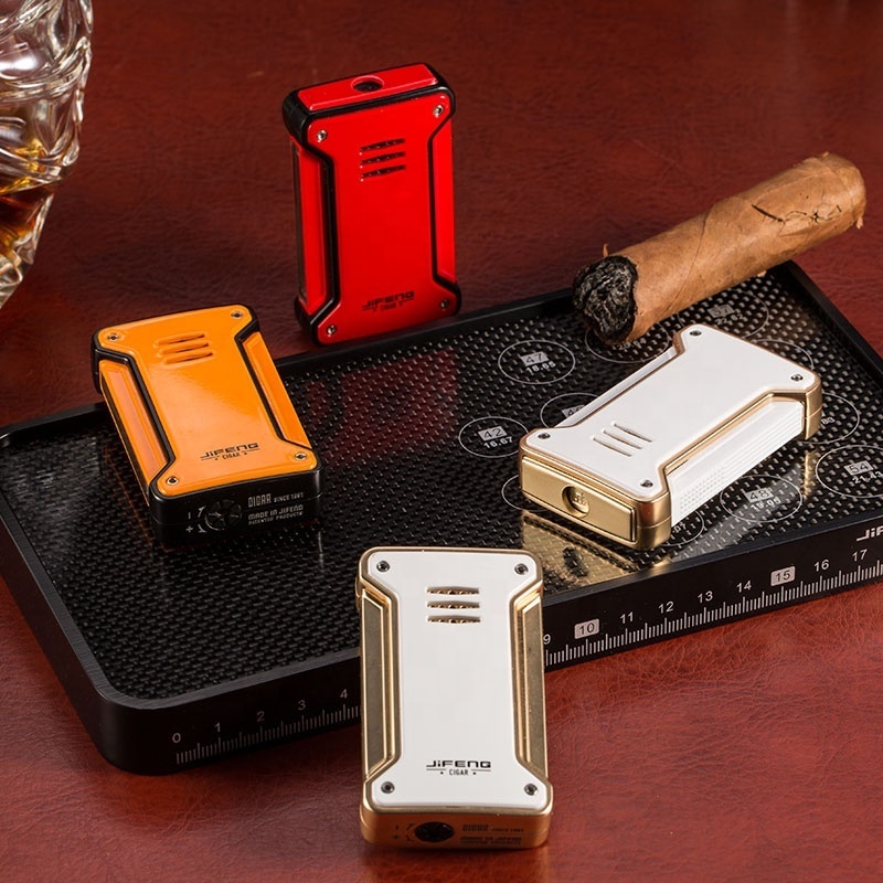 JF-092 JIFENG customized logo luxury automatic lock by 45 degree single jet flame blue white red butane gas refillable lighter