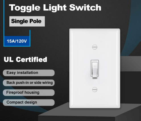 15A 120V-277V USA/Canada american single pole Toggle Light Switch,Toggle Switch, residential&commerical use