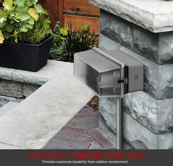 Extra-Duty Weatherproof Enclosure, Outdoor Outlet Cover Outdoor Decorator/GFCI Receptacles, Dual Installation