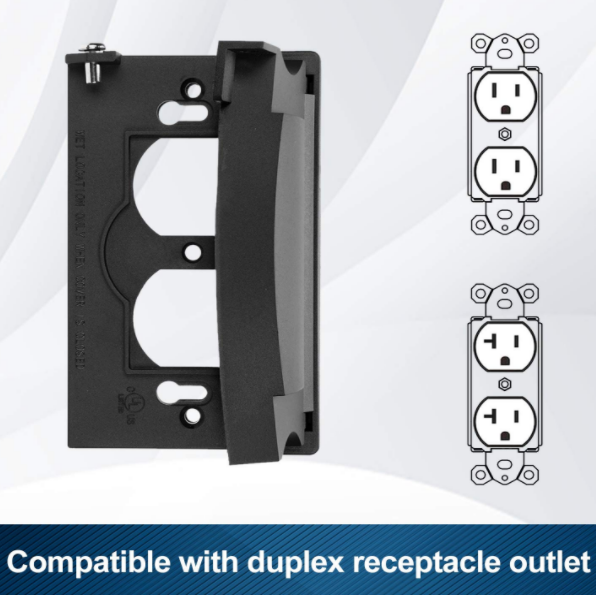 American Single-Gang  Outdoor Wall plate Cover for Duplex Receptacles, Weatherproof Design