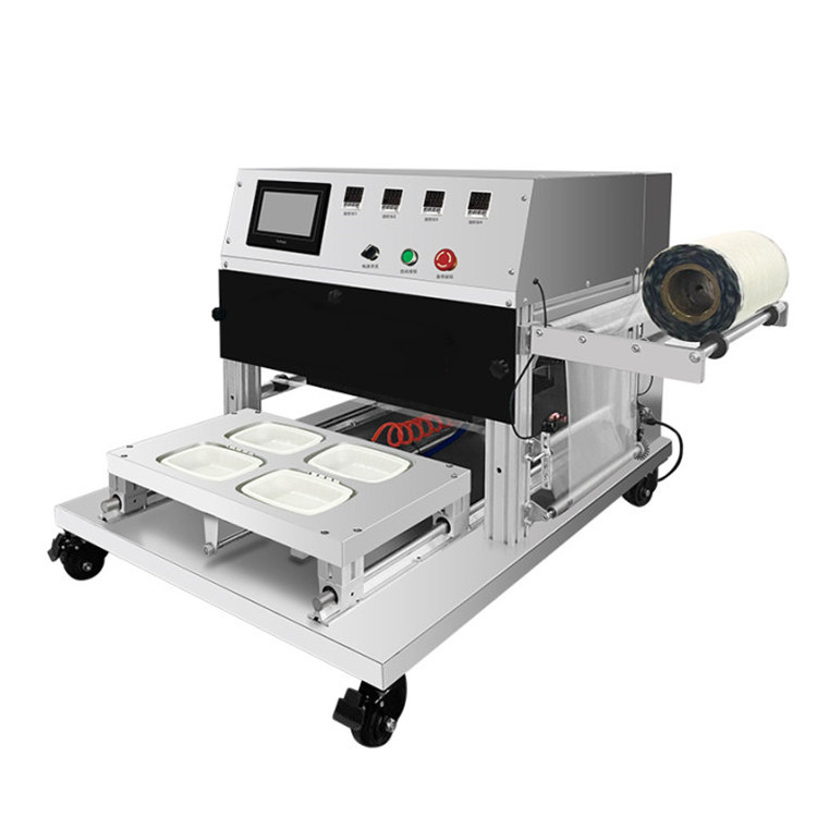 Gas Nitrogen Flushing Packaging Machine Fast Food Square Tray Sealing Machine For Plastic Containers