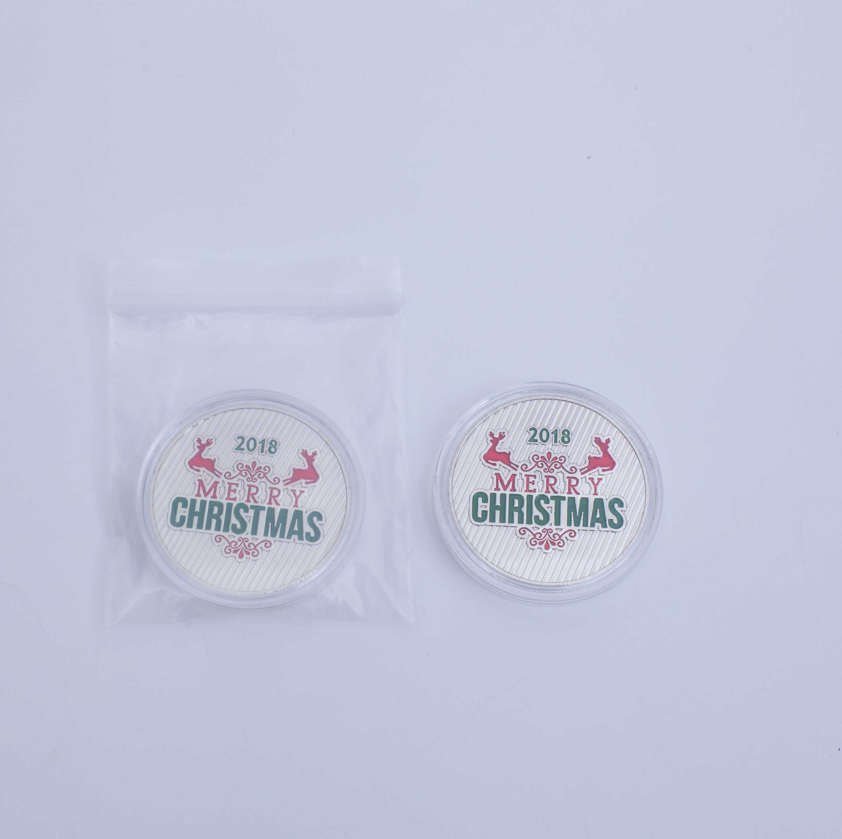 Design Christmas Wish Coin Zinc Alloy Double Sided Santa Claus Kids Challenge Coin