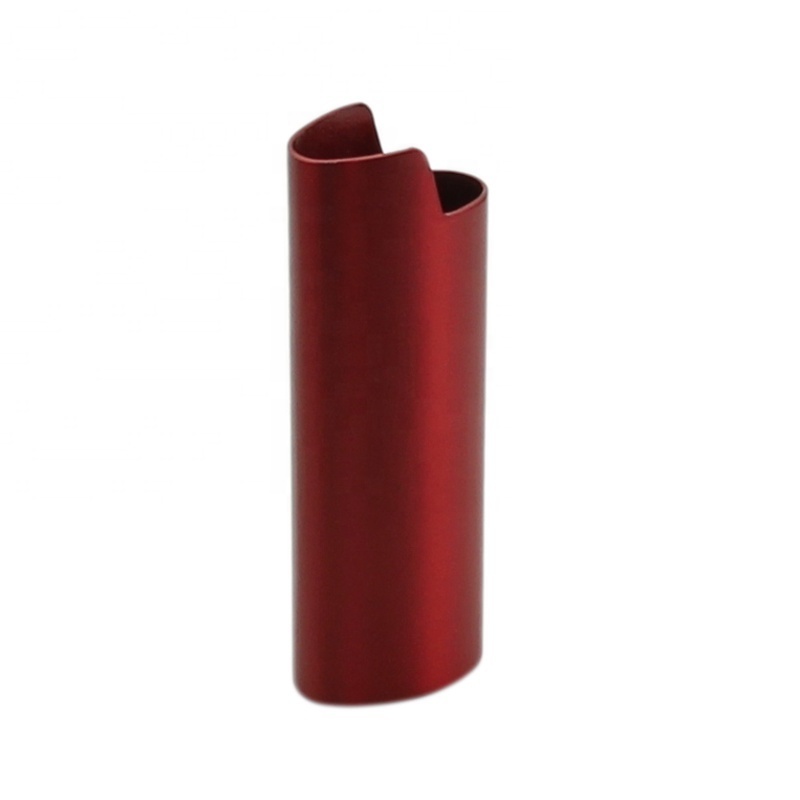 Wholesale Small MOQ Red Bronze Brush Metal Lighter Holder Case Lighter Sleeve high quality metal sleeve for lighters