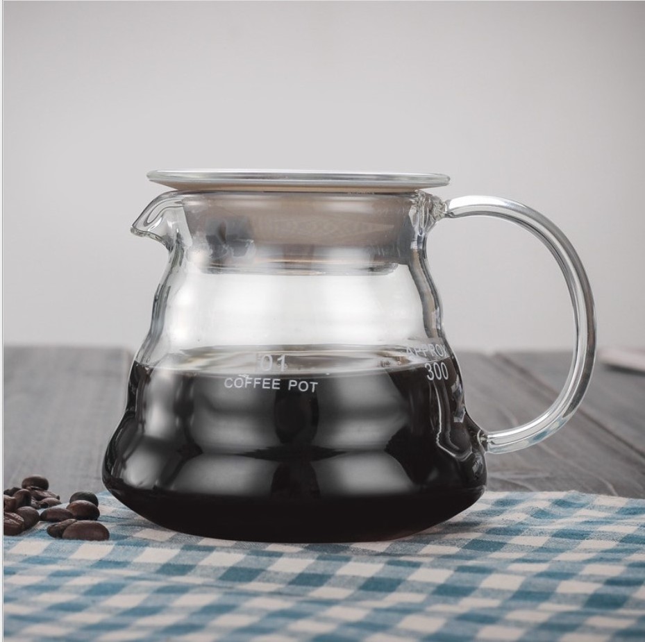 Pour Over GlassCoffee Server 360ml 600ml 800ml  Coffee Pot