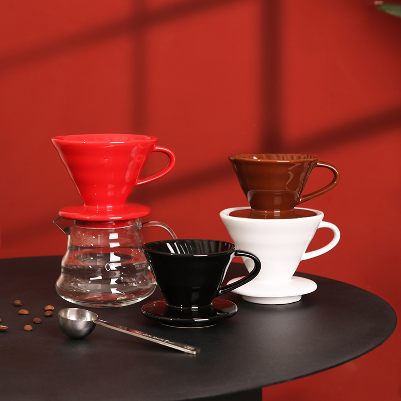 Ceramic V Shaped Coffee Brewer Filter Dripper