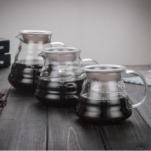 Pour Over GlassCoffee Server 360ml 600ml 800ml  Coffee Pot