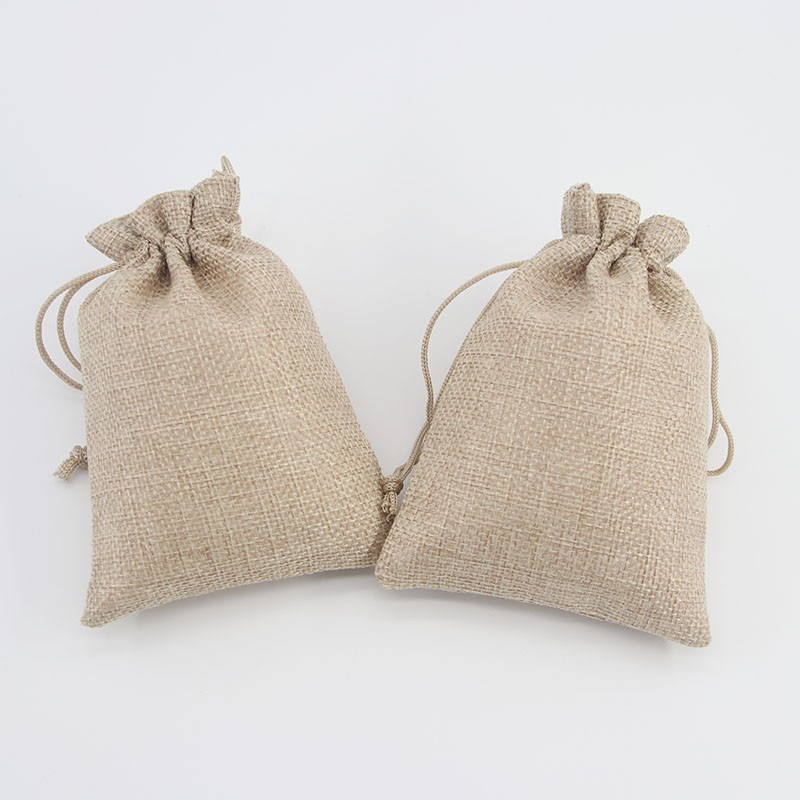 Bundle mouth linen bag with drawstring bag bundle mouth hemp linen jewelry gift tea storage packaging empty cotton jute bags