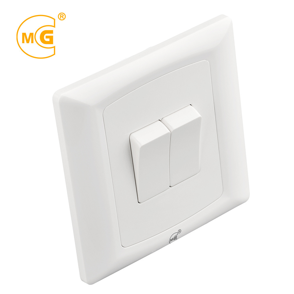 Electrical 10 A two gang one way wall light switch