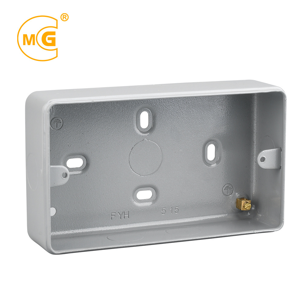 Metal clad wall plate box 15A multi electric switched socket