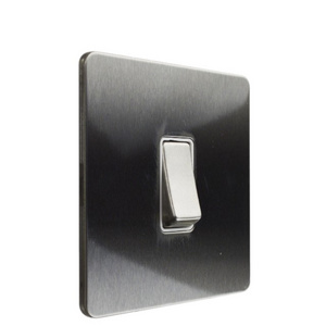 British standard 10AX 1 gang 2 way brushed chrome light switches uk