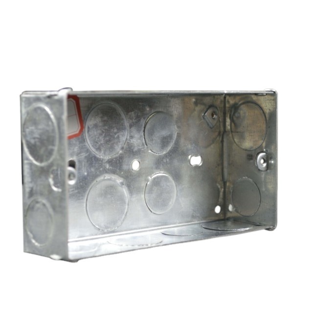 galvanised 2 gang metal box flsuh mount box, metal switch box