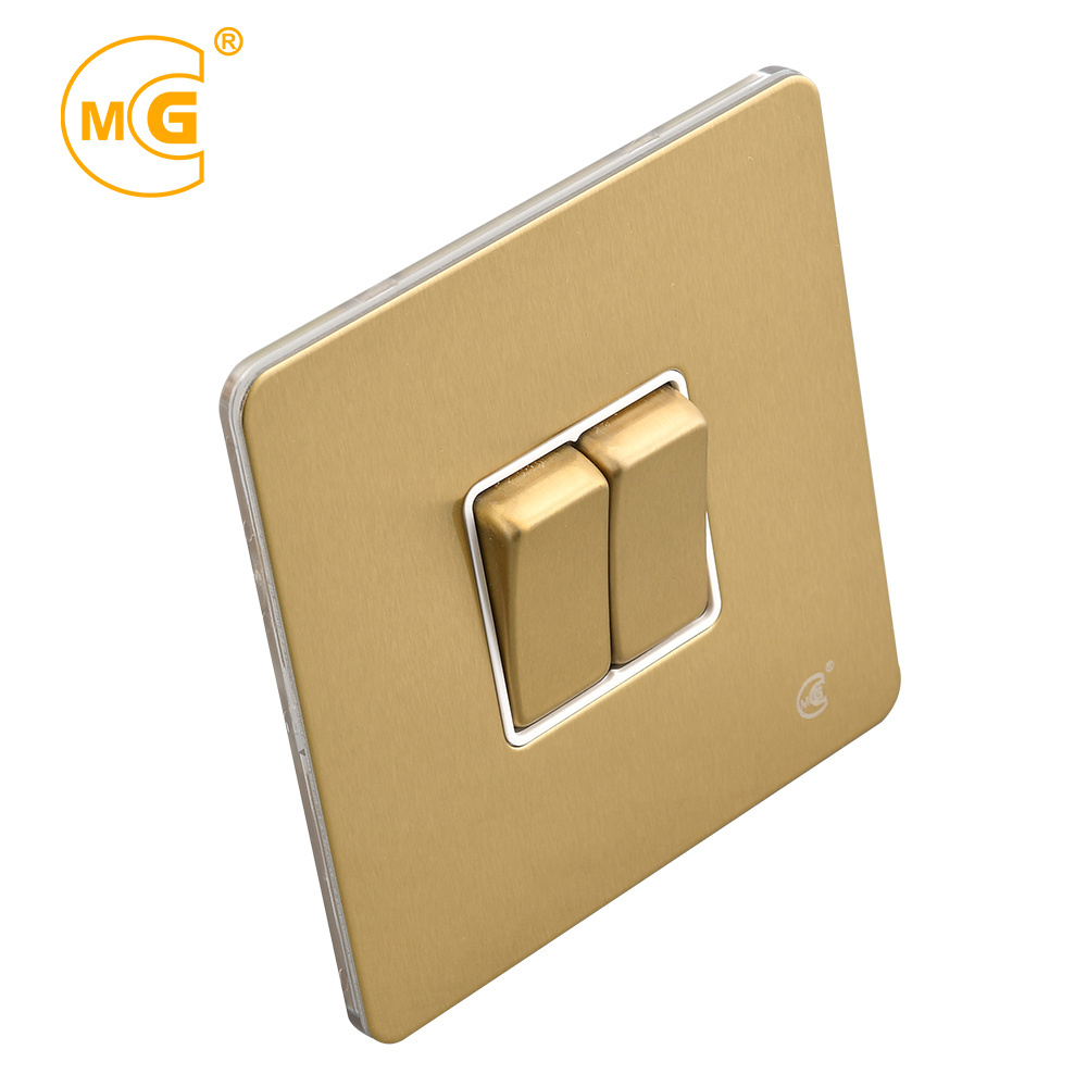 Luxury antique brass 3 gang electrical wall light switch