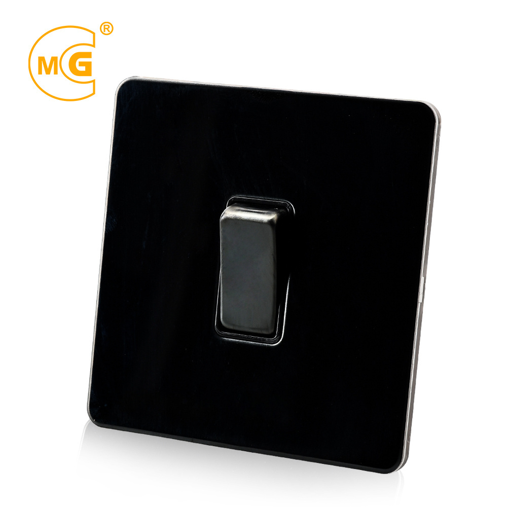 1 gang single way electric black wall light switch