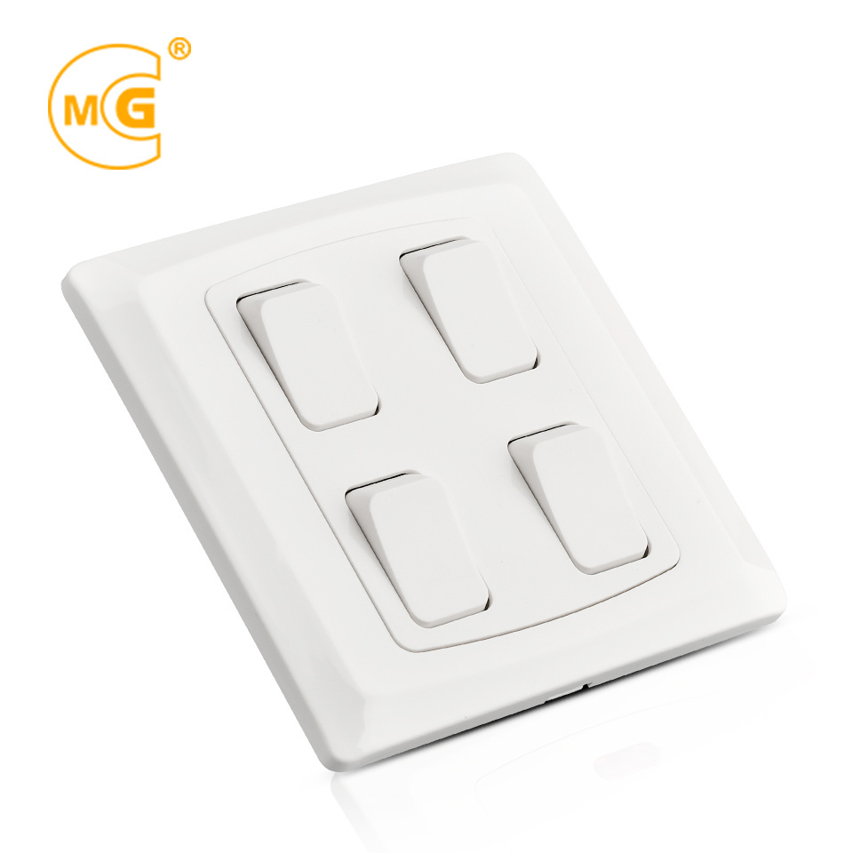 Wholesale PC panel 10A 2way 4 gang single pole light switch