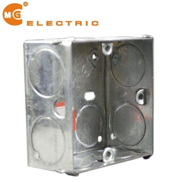 galvanised 2 gang metal box flsuh mount box, metal switch box