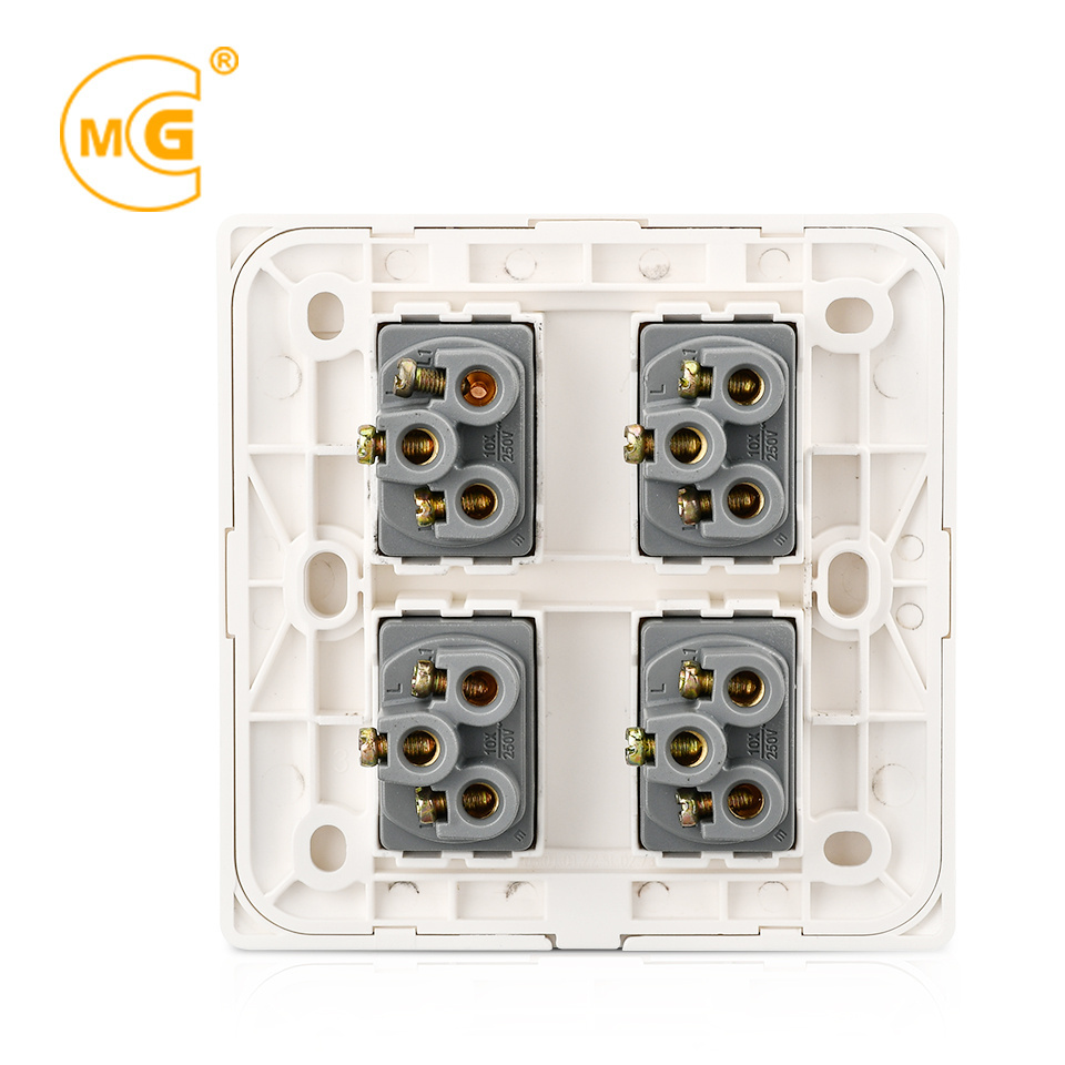 Wholesale PC panel 10A 2way 4 gang single pole light switch