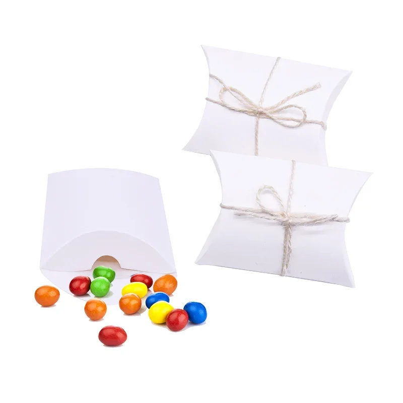 Cheap Wholesales Christmas Gift Candy Box Kraft Paper Pillow Box for Wedding Favors Party Decorations