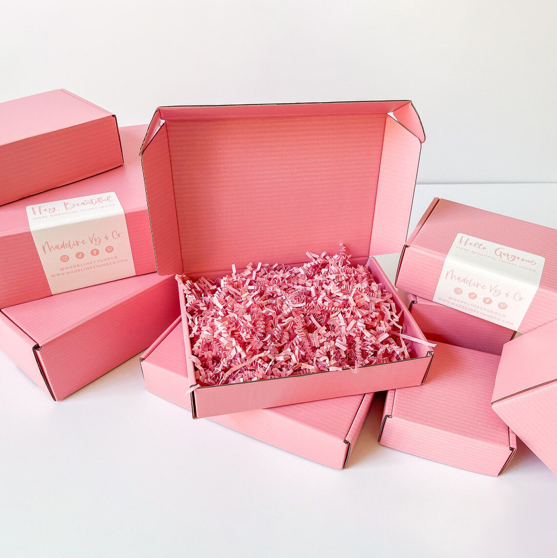 Custom Packaging Shipping Corrugated Box Eco Pink Corrugated Mailing Box Folding Box