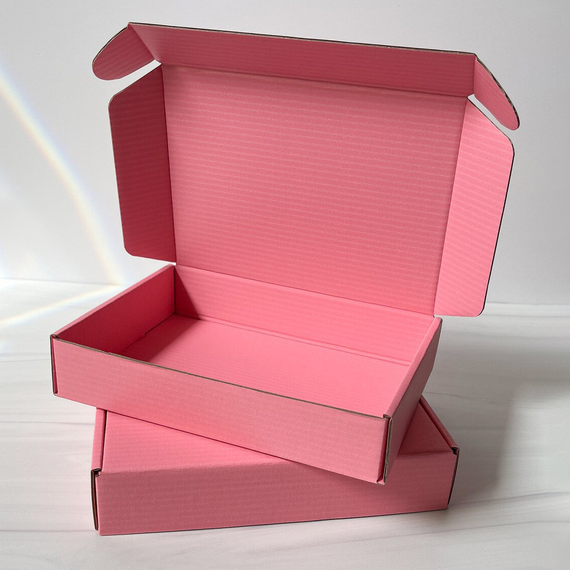 Custom Packaging Shipping Corrugated Box Eco Pink Corrugated Mailing Box Folding Box