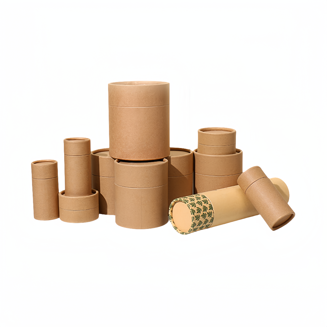 Food Grade Cardboard Cylinder Container Cosmetic Kraft Brown Paper Tube Packaging for Tea Round Box Packaging