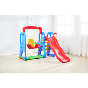 Stable And Strong Carrying Capacity Hot Sale Plastic Children Toys Kids Baby Indoor Slide With Swing Set Commercial Playground