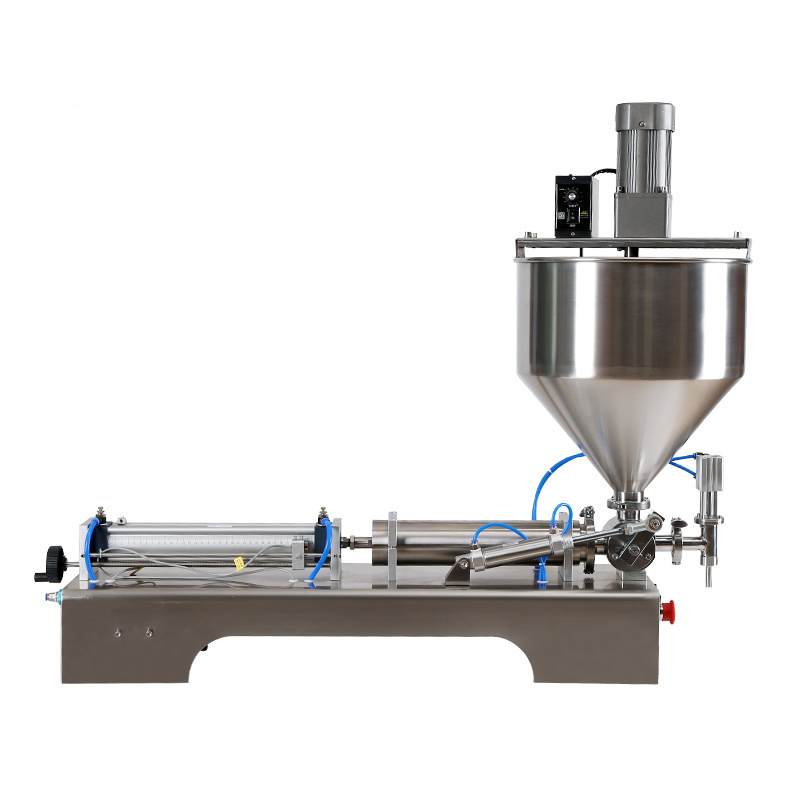 semi automatic Stirring Paste Tomato Chilli Sauce Soap paste cream mix filling machine with mixing hopper