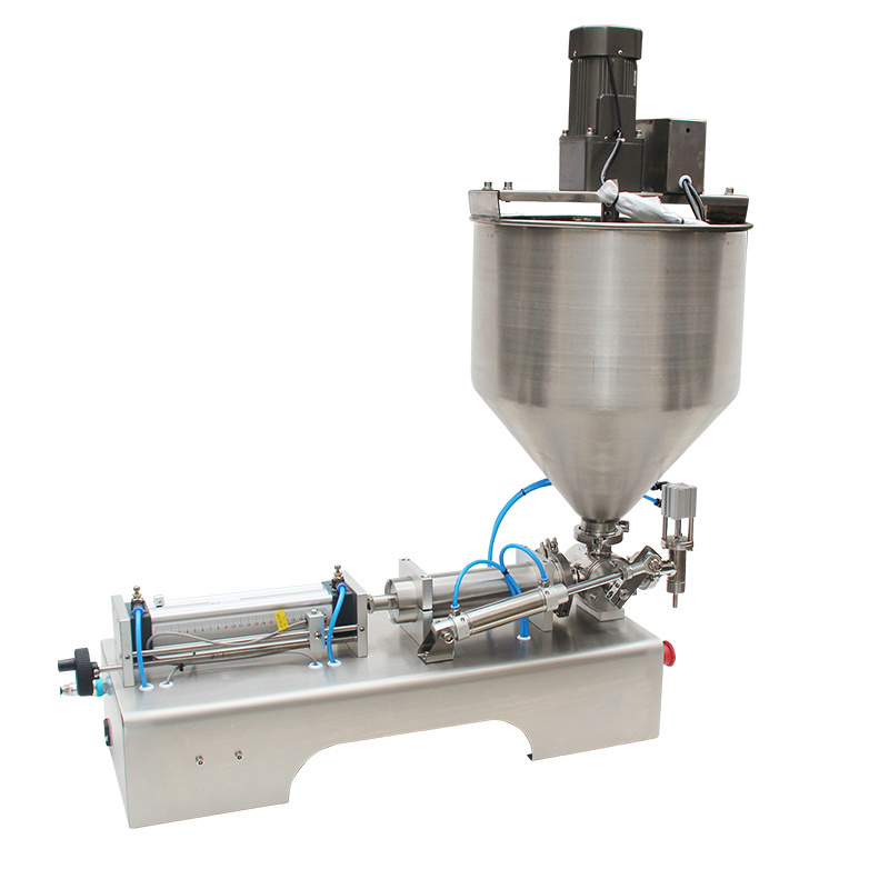 semi automatic Stirring Paste Tomato Chilli Sauce Soap paste cream mix filling machine with mixing hopper