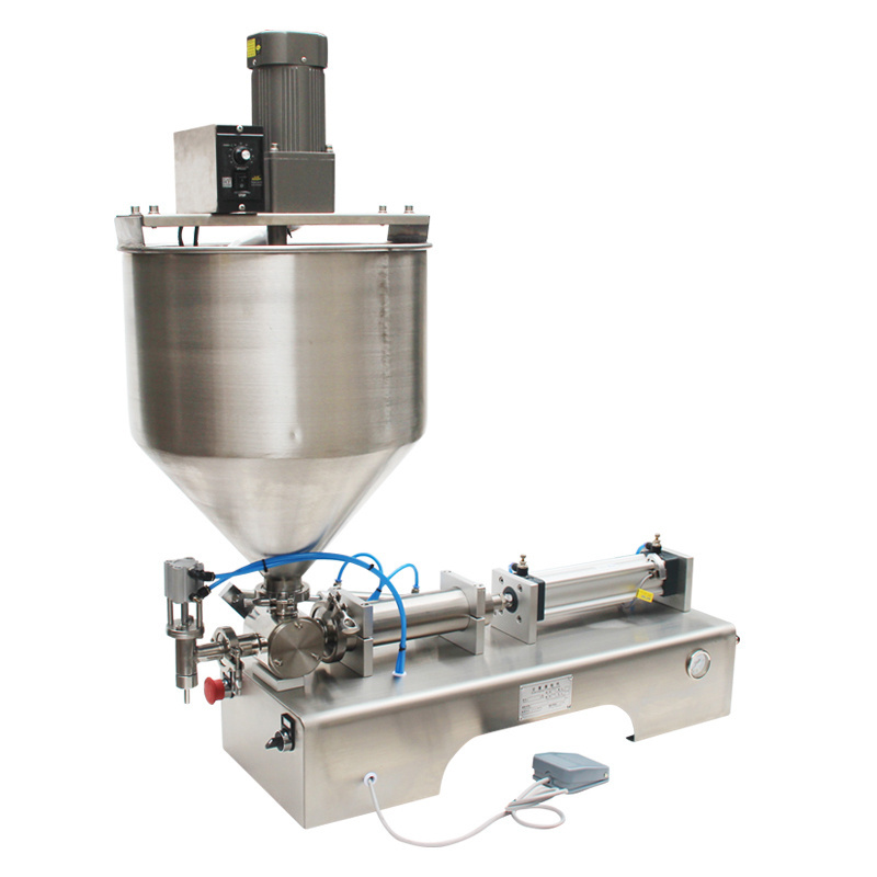 semi automatic Stirring Paste Tomato Chilli Sauce Soap paste cream mix filling machine with mixing hopper