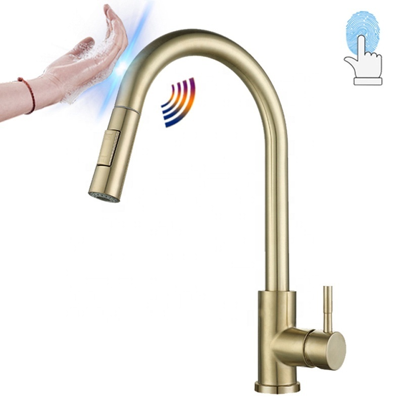 Pull Out Sensor hand touch faucets Hot And Cold Sink Faucet Kitchen Sink Taps (SS60)