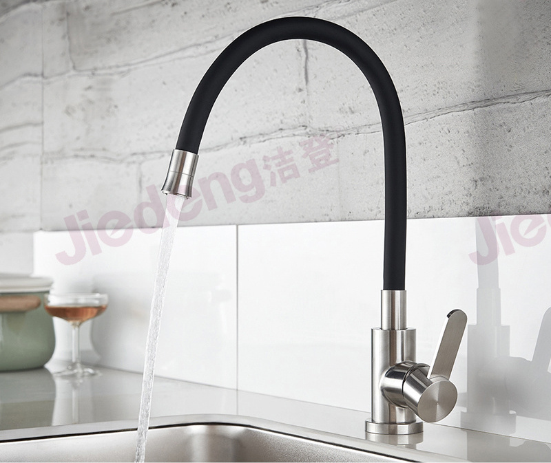 full set 304 stainless steel tap black PVC tube kitchen sink mixer faucets