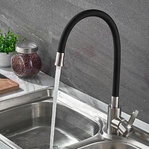 full set 304 stainless steel tap black PVC tube kitchen sink mixer faucets