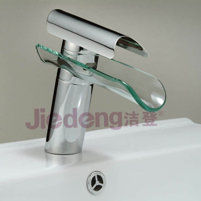 High quality brass tap washbasin sink mixer glass waterfall faucets (B54)