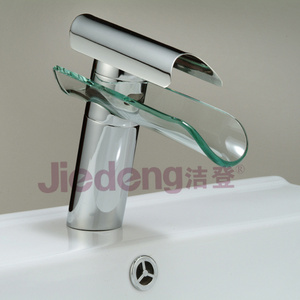 High quality brass tap washbasin sink mixer glass waterfall faucets (B54)