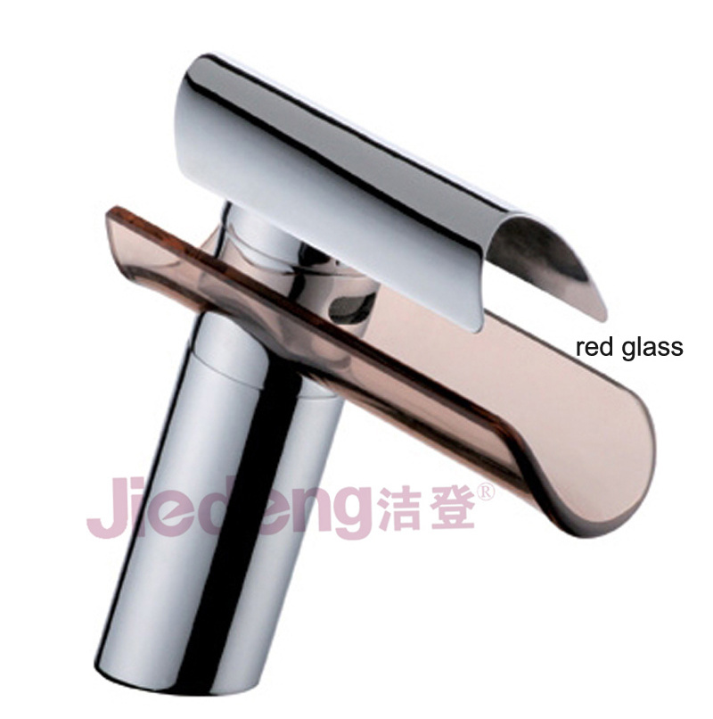 High quality brass tap washbasin sink mixer glass waterfall faucets (B54)