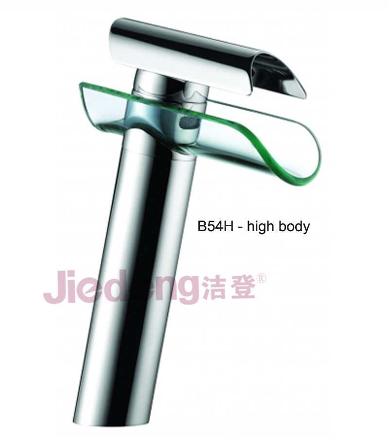 High quality brass tap washbasin sink mixer glass waterfall faucets (B54)